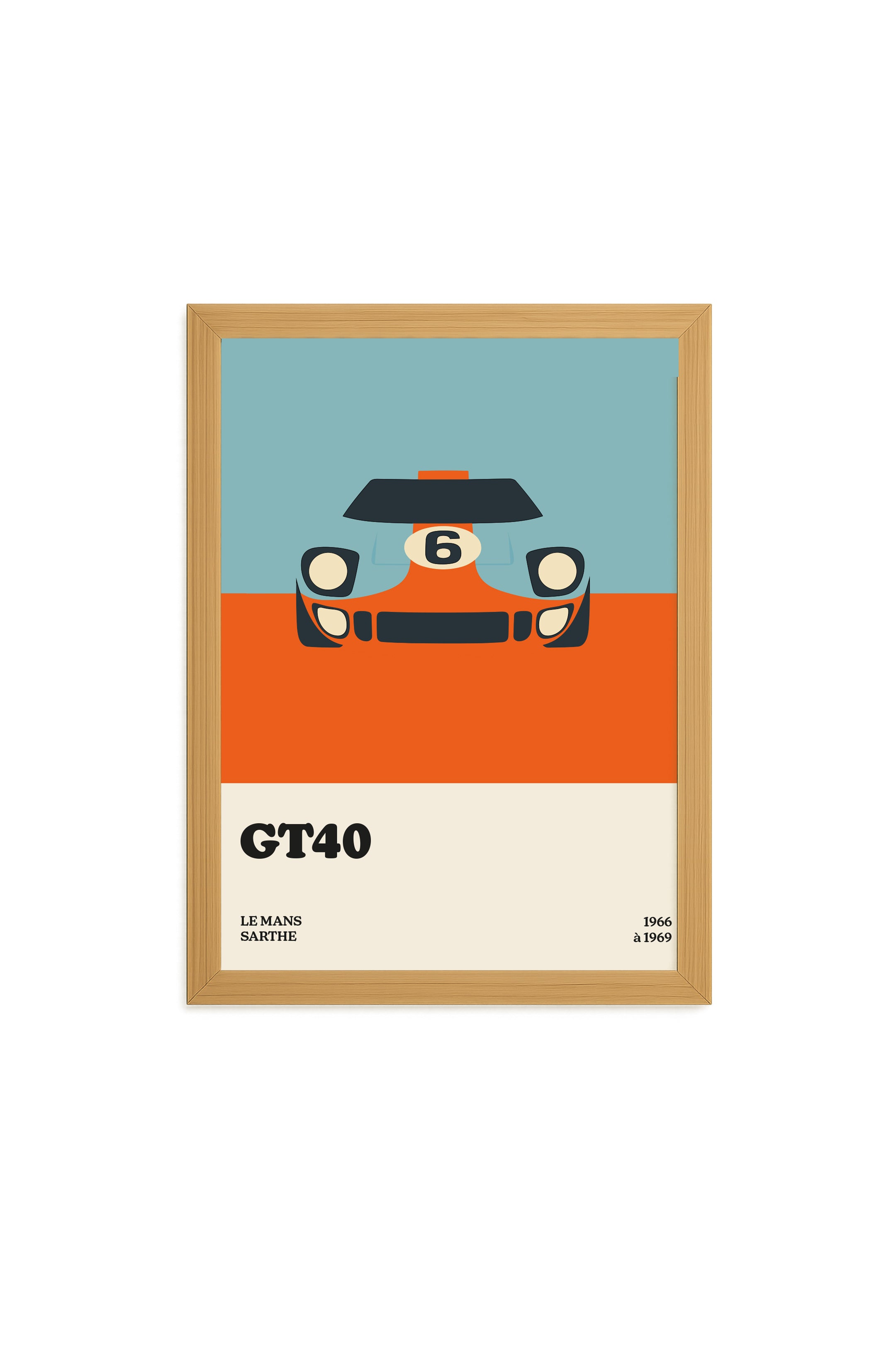 Image of Affiche Ford GT40, victoires aux 24 Heures du Mans, Mansart